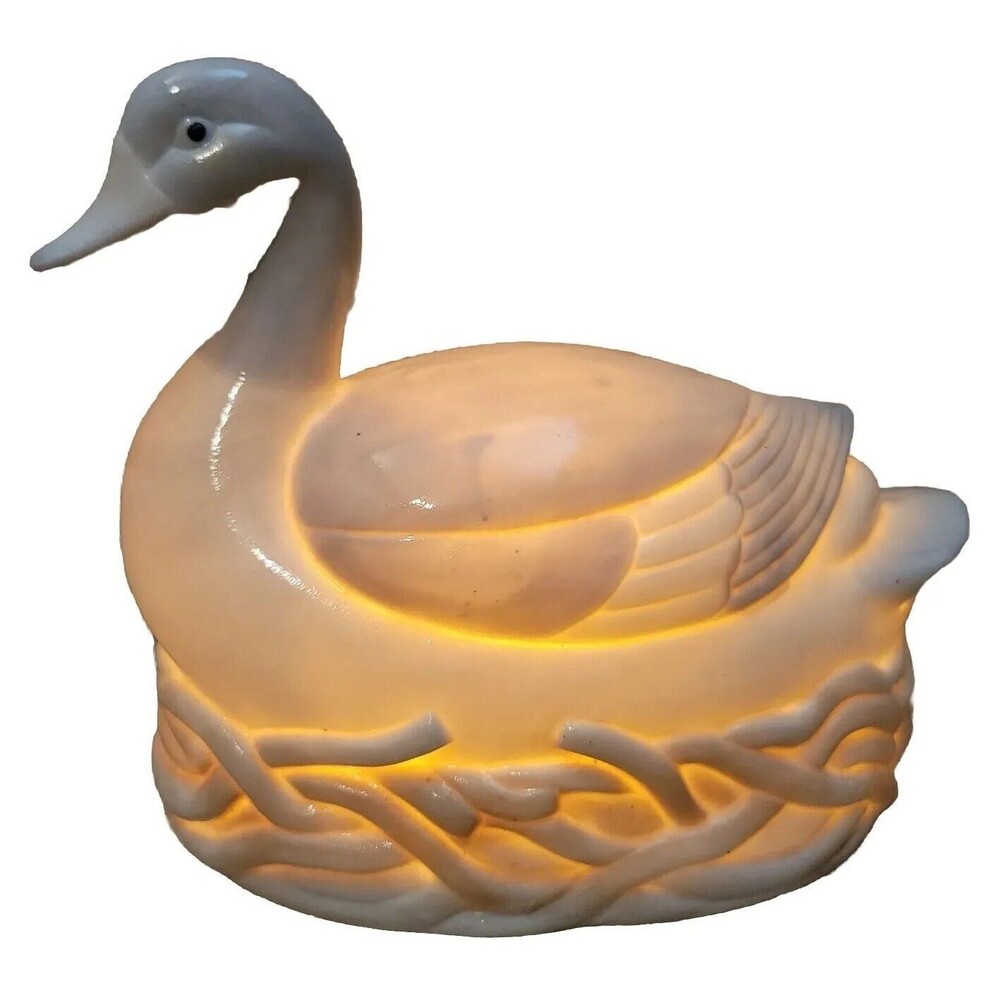 Andre Richard Lamp Duck Sitting on Nest Porcelain Lamp Japan Vintage